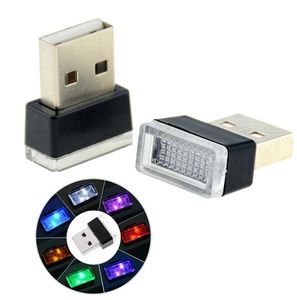 LED Gadget USB atmosfer Işıkları PC Araç Aksesuarları Mavi Beyaz Acil Durum Işıkları Taşınabilir Fiş İç Işık Dekoratif Lamba