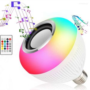 Красочный Bluetooth Music Bulb Беспроводная цветовая свет с пультом дистанционного управления белый 12W яркость может быть отрегулирована для вечеринки