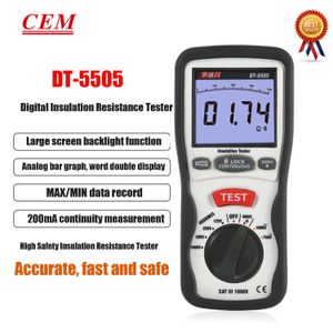CEM DT-5505 Dijital Yalıtım Ölçer Megger Direnç Test Cihazı Elektrikli ekipman ve yalıtım malzemelerinin ölçümü.
