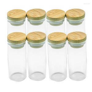 Бутылки для хранения 30x70 мм 30 мл прозрачная стеклянная бутылка с бамбуковыми банками для порошкового песчаного закуска конфеты.