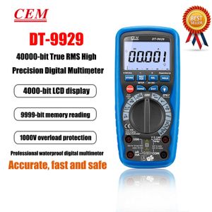 CEM DT-9929 Elektrikli Dijital Multimetre Otomatik Aralık Akım Voltaj Direnç Testi 4000 Bit Aşırı Yük Koruması Gerçek RMS.