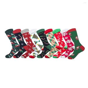 Erkek Çoraplar Erkek Kadınlar Harajuku Moda Noel Baskı Pamuk Orta Tüp Çorapları 1 Pip Asma Noel Ağacı