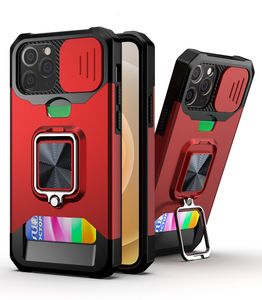 İPhone 14 13 12 11 artı Pro XR XS MAX 6 7 8 PLUS Şok Emilim ile Şok Emilim Tampon Tasarımı Tam Vücut Çerçevesi Buil-In Kickstand Polikarbonat Kabuk Kapağı