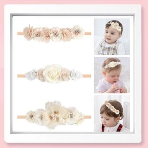 Christmas lace ribbon Headbands Girls Barrettes Cute Baby Elastic Hair Band Newborn Head Simulation Flower Toddler Headband Headwear Kids Accessories CXT210957