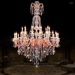 Kronleuchter Grand Französisch große hohe Decken Kraut Kristallabtrieb für Wohnzimmer Foyer El Decor LED Light Treppe Lampe