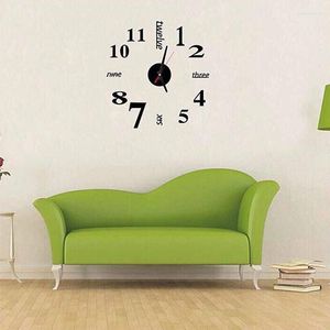 Relógios de parede Relógio 3D Design moderno Design moderno Sala de decoração de adesivos de acrílico em casa nos números