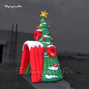 Outdoor Large Inflatable Christmas Tree House With Ornaments Green Airblown Dome Tent For Garden And Yard Decoration