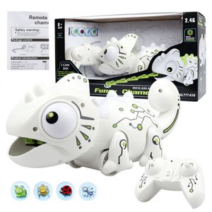 Электрические животные RC Kid RC Hameleon Pet Toys Ходячие насекомые захватывают прохладную легкую музыку электрический пульт дистанционного управления подарки для мальчиков 221122