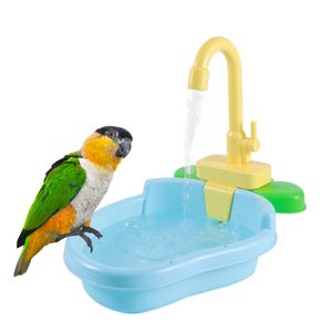 Other Pet Supplies Bird Bath Tub Parrot Automatic Bathtub with Faucet Bird Shower Bathing Tub Bird Feeder Bowl Parrot Automatic Bathtub Pool Supply 221122