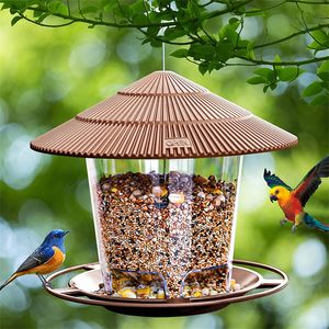 Other Pet Supplies Waterproof Gazebo Hanging Wild Bird Feeder Outdoor Container With Hang Rope Feeding House Type Bird Feeder Aves Decor 221122