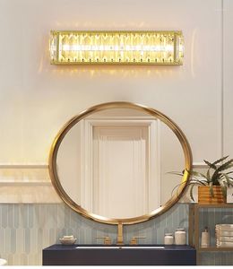 Duvar lambası Postmodern LED Işık Lüks İskandinav Kristal Yatak Odası Banyo Ayna Ön Tuvalet Masası