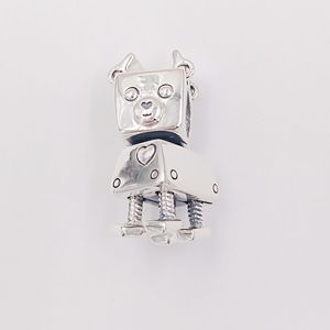 925 STERLING Gümüş Boncuklar Bobby Bot Dog Charm Charms, Avrupa Pandora Tarzı Takı Bilezikleri Kolye 797551en12 Annajewel