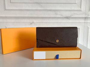 Bolsas de grife de luxo de qualidade superior, carteiras femininas masculinas, bolsa de mão de marca em lona, porta-cartão de crédito, bolsa de moedas marrom com caixa M60531