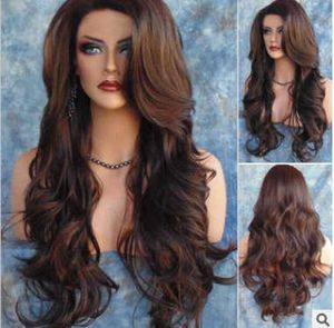 Синтетические парики покрывают парики Wig Wig's Big Wave Long Long Curly Hair Partial Colle Brown Cosplay Animation Animation Performance Wig Rose Net 221122