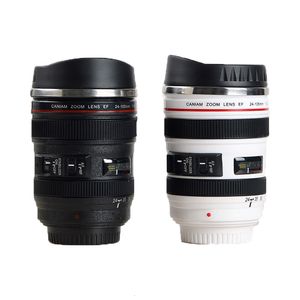 Kupalar Paslanmaz Çelik Kamera EF24105mm Kahve Lens Kupa Beyaz Siyah Yaratıcı Hediye Kupaları Canecas Tazas Vaso Caf 221122