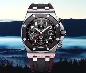 Лучшие роскошные мужские наручные часы 42 мм черный циферблат 26420 vk Quartz Хронограф Работа 18K Респинд розового золота