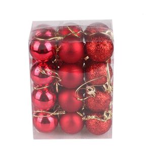 Noel dekorasyonları 24pcs 3cm Noel Ball Noel Ağacı Topları Noel Dekor Tatil Partisi Dekorasyon Altın Pembe Şampanya Kırmızı Yıl Hediye 221123