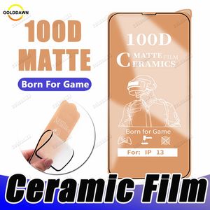 100D Matte Clear Ceramic Screction Protector Nano взрывоохранная пленка для iPhone 14 13 12 Mini 11 Pro XS Max XR X 8 7 6 6S Plus