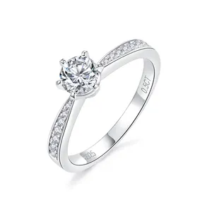 S925 Silver 0,5CT Moissanite Band Ring For Wedding Beautiful Classic Classic Design