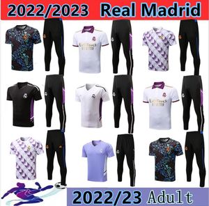 2022-2023 Madrids Tracksuit Set Training Server 22/23 Benzema Мужские и детские футбольные рубашки поло костюмы CHANDAL FUTBOL