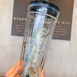 Starbucks Deep Sea Moremaid Goddess Strail Mug 591ml Double Layer Glass Coffee Cup подарок Z417