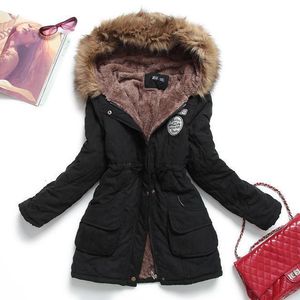Womens Down Parka Winter Jacket Donna Thick Warm Hooded Parka Mujer Cappotto imbottito in cotone Paragrafo lungo Plus Size 3xl Slim Female 221124