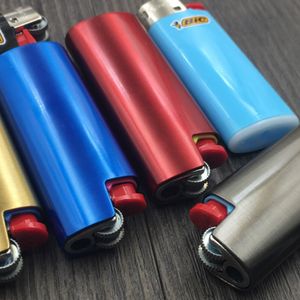 Metal Armor Case for BIC J5 Lighters Cover Pouches Ice Mirror J5 Mini Lighter General Plastic Body Protection Lighter Accessories
