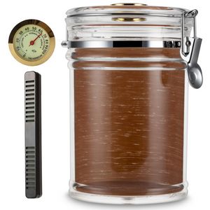 Акриловая CIAGR Humidor Jar с гигрометром и увлажнительным портативным сигарским корпусом прозрачная сигаретная коробка подходит 18 сигар табачные магазины дымовых магазинов