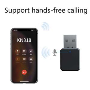 KN318 Wireless Bluetooth 5.1 Адаптер -адаптер приемник Music Adapter Mini Bt 5.1 Аудио -адаптер для ПК для ноутбука таблицы ноутбуков