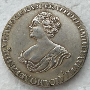 Artes e artesanato Artes e artesanato 1725 Copiar Russo Coins Antique Catherine Craft Manufatura Sierplated Home Acessories Sier Drop Dhblg