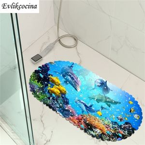 Banyo paspasları 35x70cm okyanus dünyası pvc anti slip douche banyo mat duş ped tapete banheiro antiderrapante tappetino doccia 221123
