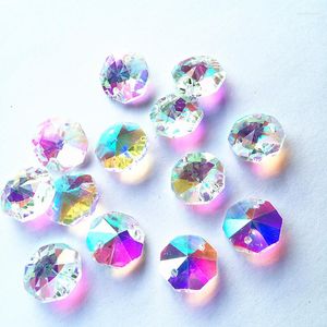 Кристаллическая хрустальная качество Crystal Multi -Color MultyColor Glass Octagon Beads в 2 отверстия (бесплатные кольца) Дели Diy Garland Strands