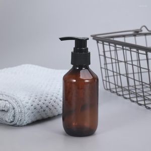 Depolama Şişeleri Boş 150ml Yuvarlak Şişe Koyu Kahverengi Pet Pompası Dispenser Konteyner Losyon Şampuan Sabunu Duş Jel Doldurulabilir 10 PCS