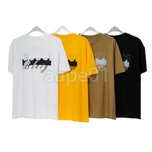 Lüks tasarımcı erkek tişört basit mektup yazısı yaz kısa kollu moda marka kazak kadınları gevşek üst siyah beyaz sarı haki asya boyutu S-3XL