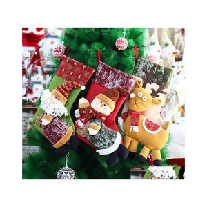 Noel Dekorasyonları Noel Süslemeleri Yıl 2022 Çorap/Şeker/Hediye/Noel Süsler için Diy Noel Navidad Ağacı Dekorasyonu Dhmxz