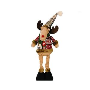 Рождественские украшения рождественские украшения стоящие статуэтки для игрушек украшения плюшевые длинные ноги сидят Санта -Клаус снеговик кукла DHVIF