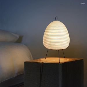 Lâmpadas de mesa Retro Rice Papel Light Light para sala de estar Bedroom à beira da cabeceira El Art Decor Decor de tripé Lâmpada Várias opções
