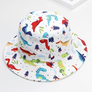 Beralar 2022 Yaz Bebek Güneş Şapkası Boys Caps Kova Şapkaları Kızlar için Pamuk Havzası Karikatür Kapağı Çocuklar Toptan