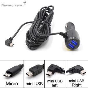 Mini Micro USB CAR Зарядное устройство 3,5 метра 5V 3.4A с 2 портами для DVR DAN-камеры GPS Video Recorder DC 8V-36V