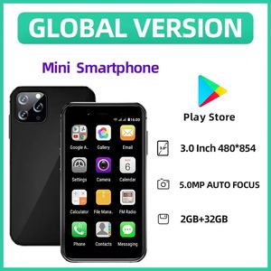 Ужин Mini I14 Сотовые телефоны разблокированы Android 8.1 смартфона для смартфона 2GB 32GB Dual SIM -карта WCDMA 3G Мобильный сотовый телефон 2000MAH 5MP 3.0''HD Дисплей Google Play FM