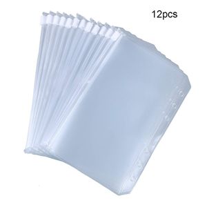 Filing Supplies A5 A6 A7 12PCS Binder Pockets Zipper Folders for 6Ring Notebook Waterproof PVC Leaf Pouch Document Bags 221128