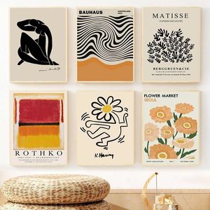 Tablolar Soyut Yayoi Kusama Duvar Sanatı Matisse Mark Rothko Posterler ve Baskılar Çiçek Pazarı Tuval Boyama Resim Dekor 221128