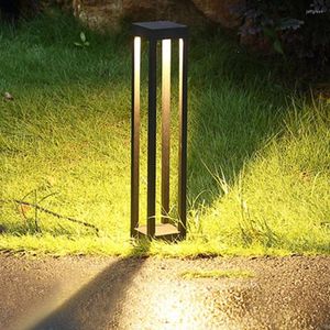 Thrisdar Outdoor Garden Led Pathway Light Modern Aluminum Pillar Curtyard Villa Landscape Front Door Fence Bollards