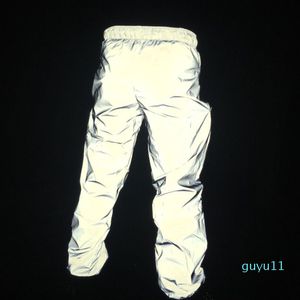 Мужские брюки брюки брюки отражающие флуоресцентные хип -хоп повседневный спортивный ночной свет