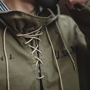 Мужские куртки Navy Deck Jacket Loose Fit Drawstring Military Hooded Sweater Outdoor Retro Clothing Women Male Bad Weather Coat 221129