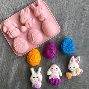 Пасхальная вечеринка для торта инструменты для кондитерских инструментов кроличьи кроличьи яйца в форме 3D шоколадно -шоколадный желе, пудинг десертный десерт формы