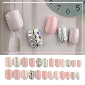 Ложные гвозди 24pcs -seplowing metal sequend nail Art Простые стиль свадебные наклейки с устойчивыми к износу