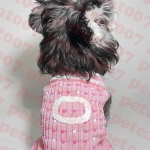 Marca de animais de estimação de camiseta rosa cachorro vestes de malha de animais de teatro de cachorro suéteres logotipo de carta cães moletons moletons
