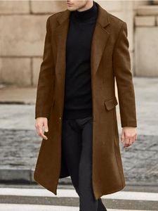 Мужские куртки PFHQ Элегантное повседневное длинное шерстяное пальто Осеннее траншея роскошная зимняя одежда Британская модная ветра модная модность 21q4481 221130