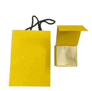New Style F Letter Yellow Boxes Jewelry Accessories Packaging & Display Box Dust-Bags Necklaces Bracelets Earrings Ring Box Gift-Bag gem storage boxs